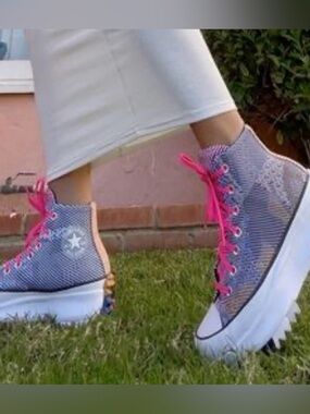 Converse Run Star Hike High Knit Mashup Womens Size 11 Men Sz 9.5 platform shoes